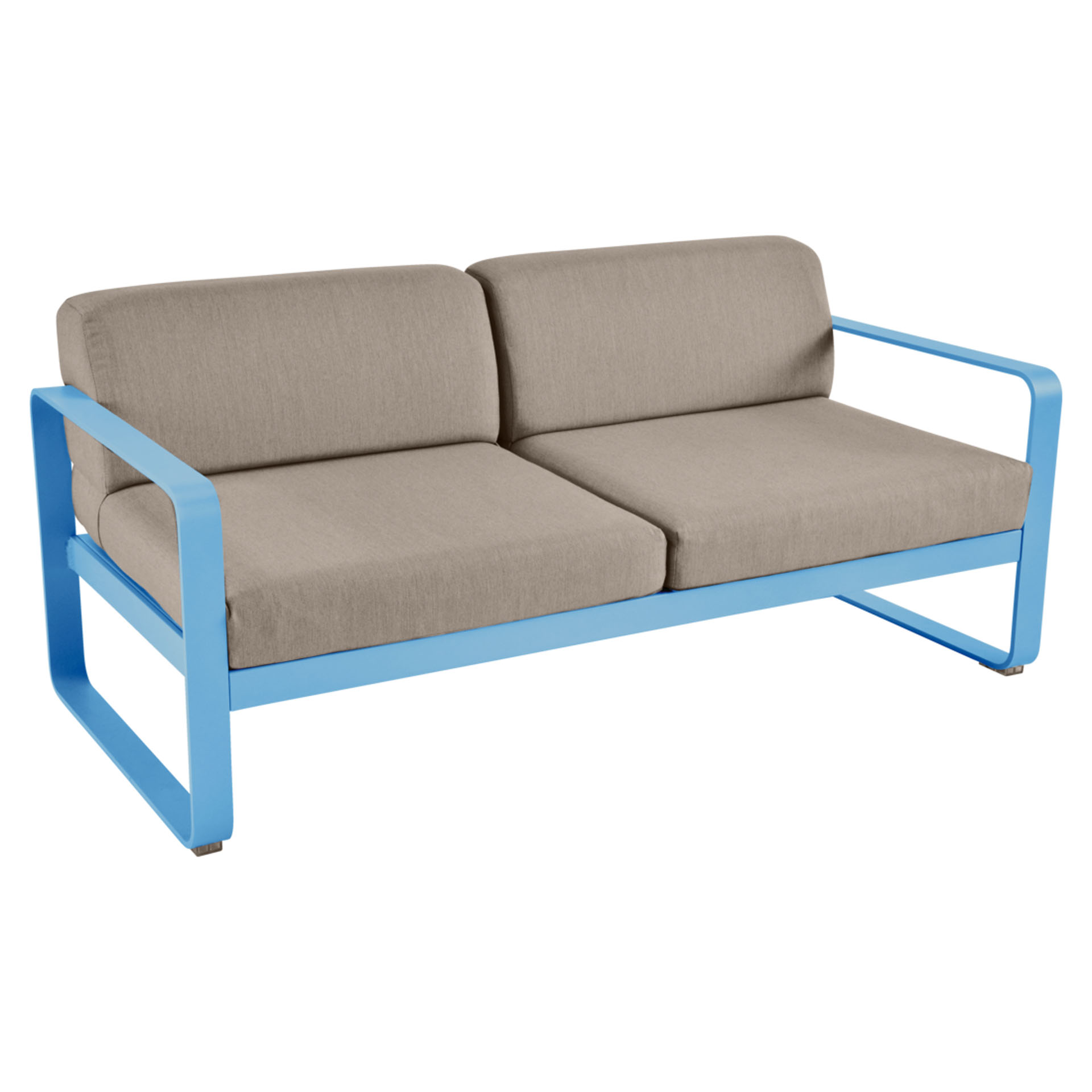 Bellevie Lounge-Sofa 2-Sitzer E1 Maya-Blau B8 Taupegrau günstig online kaufen