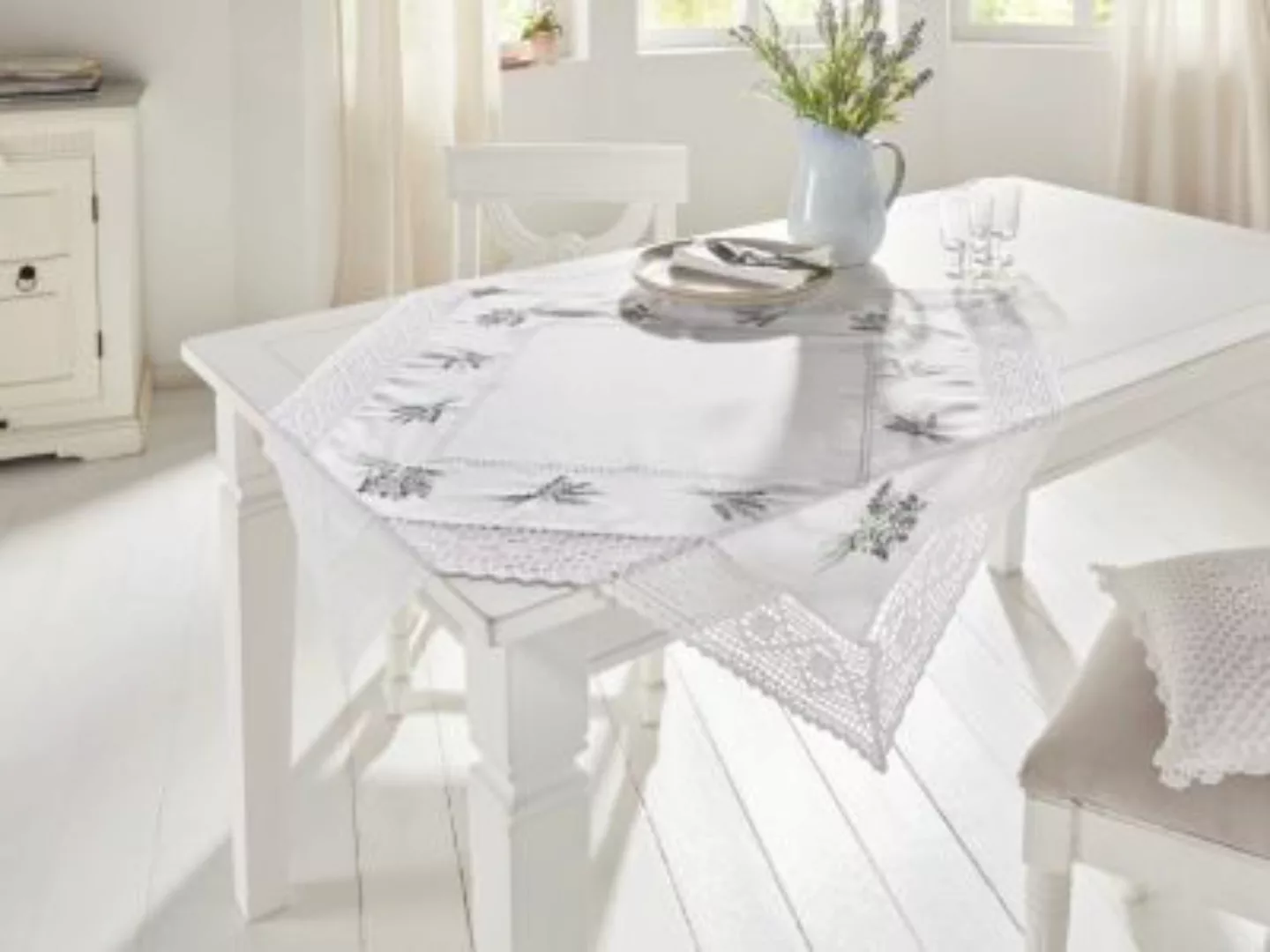 HOME Living Tischdecken Lavendelspitze Tischdecken weiß günstig online kaufen