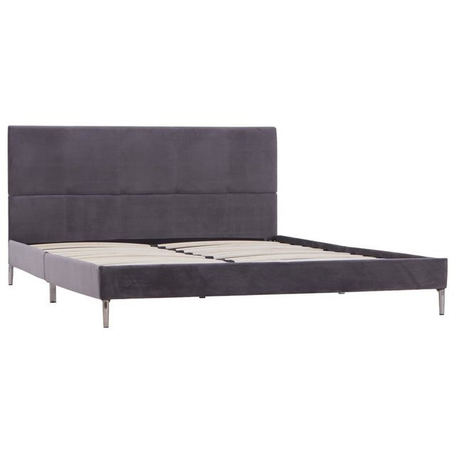 vidaXL Bett Bettgestell ohne Matratze Grau Stoff 135x190 cm günstig online kaufen