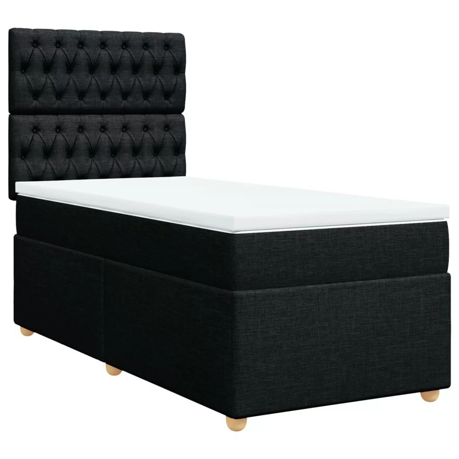 vidaXL Boxspringbett mit Matratze Schwarz 90x190 cm Stoff2101708 günstig online kaufen