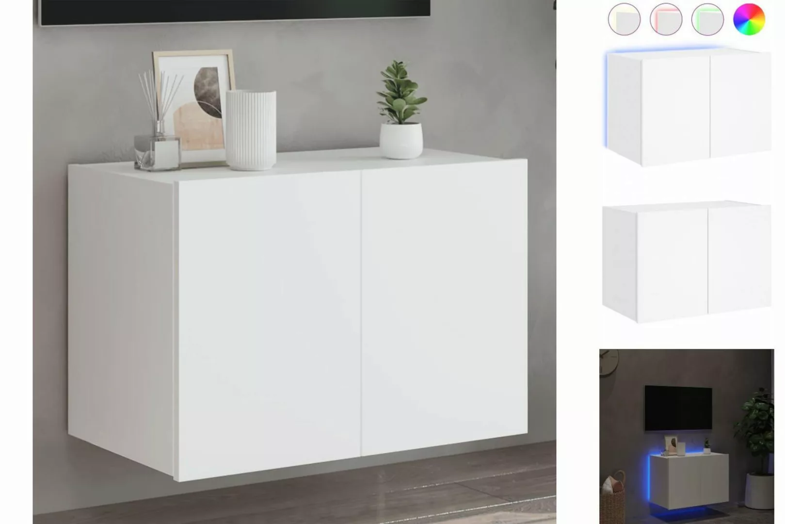 vidaXL TV-Schrank TV-Wandschrank mit LED-Leuchten Weiß 60x35x41 cm günstig online kaufen