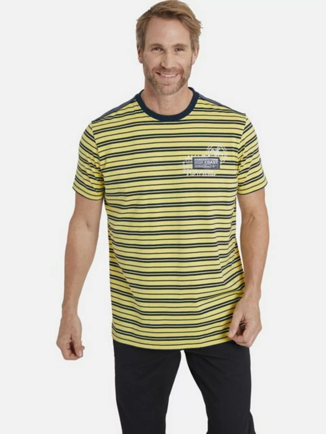 Jan Vanderstorm T-Shirt LINOR mit Schulterpassen in Kontrast günstig online kaufen