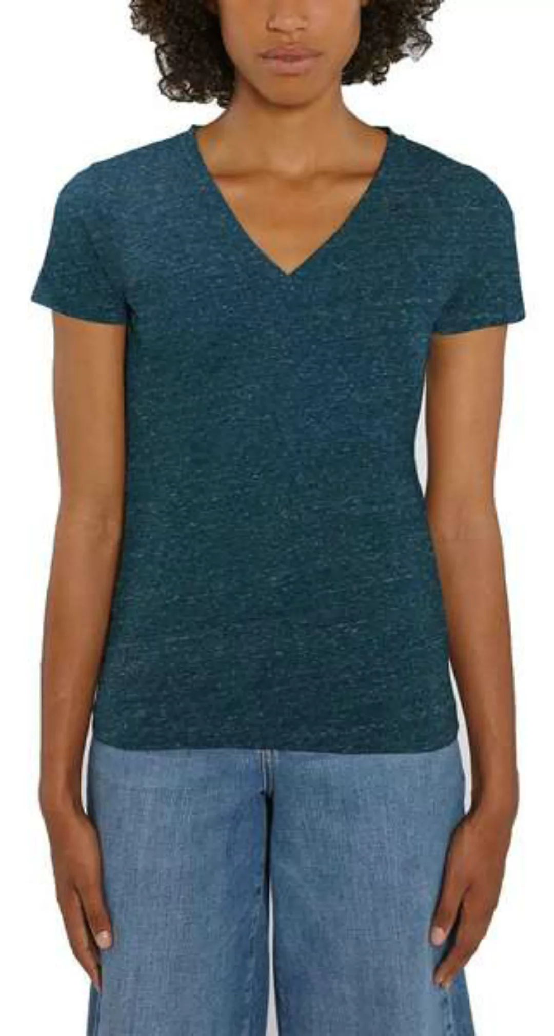 Damen Bio T-shirt Mit V Ausschnitt. Basic V Neck Shirt Baumwolle (Bio) günstig online kaufen
