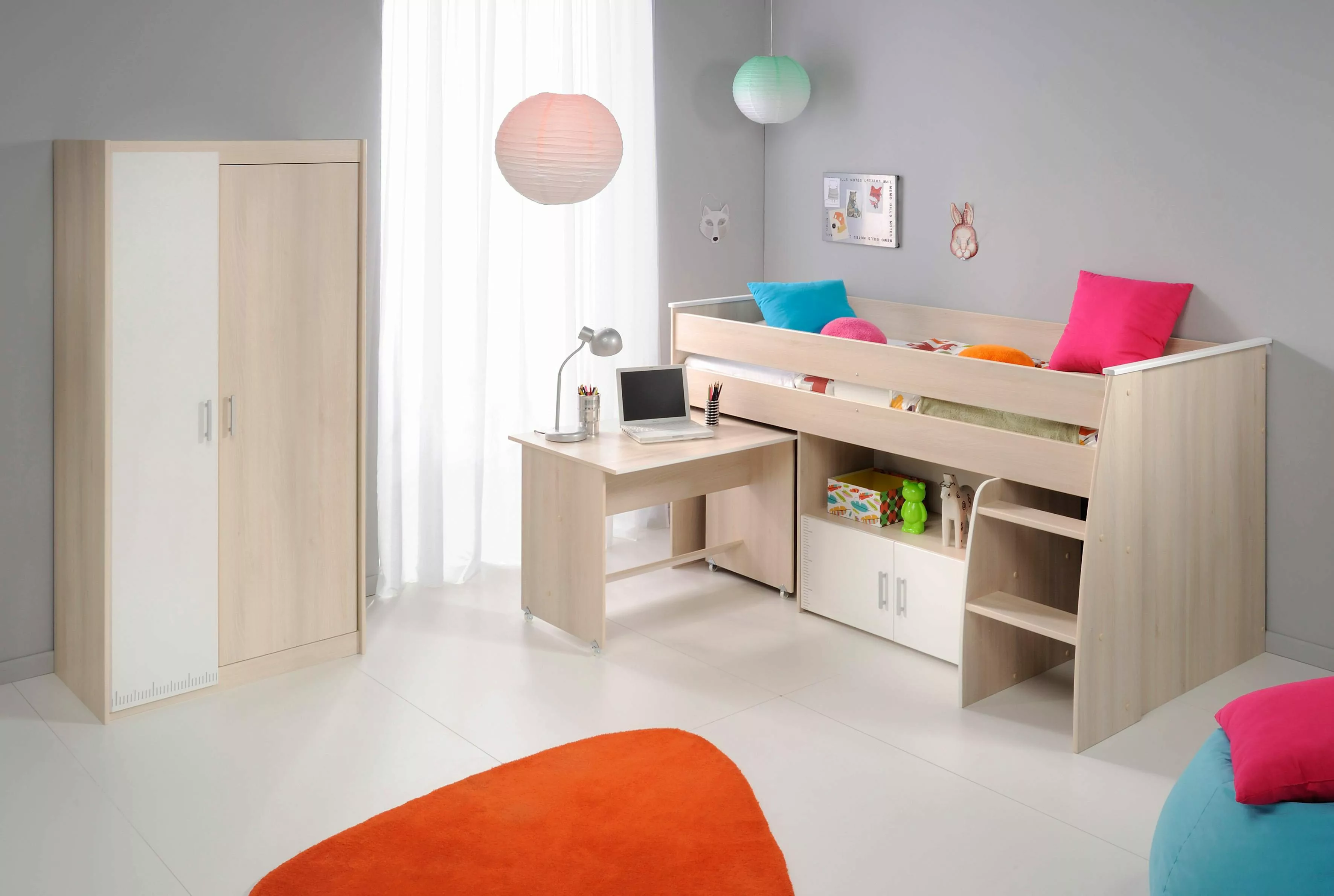 Parisot Jugendzimmer-Set "Charly", (Set, 3 tlg., Kleiderschrank und ein hal günstig online kaufen