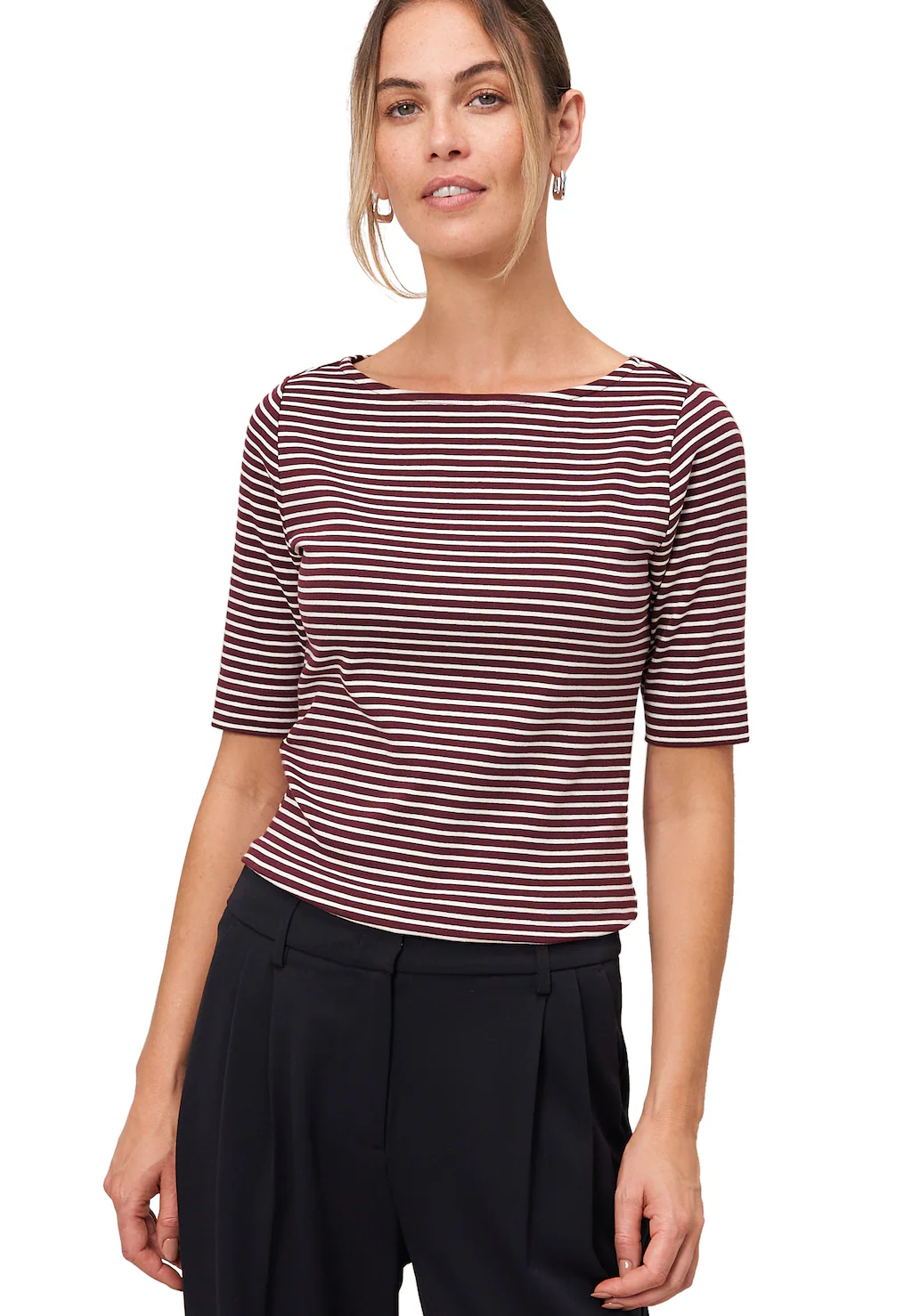 Zero Kurzarmshirt "zero Damen Ringelshirt mit U-Boot Ausschnitt", (1 tlg.), günstig online kaufen