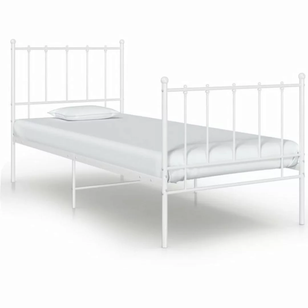 furnicato Bett Weiß Metall 100x200 cm günstig online kaufen