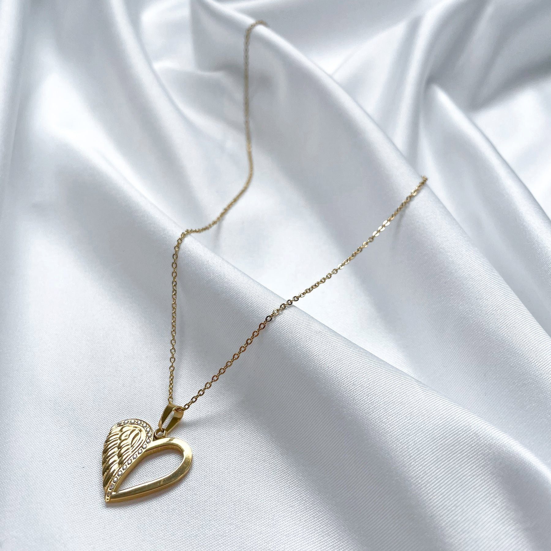 GOLDKLEIN Edelstahlkette Edelstahl Schmuck Engel Herz günstig online kaufen