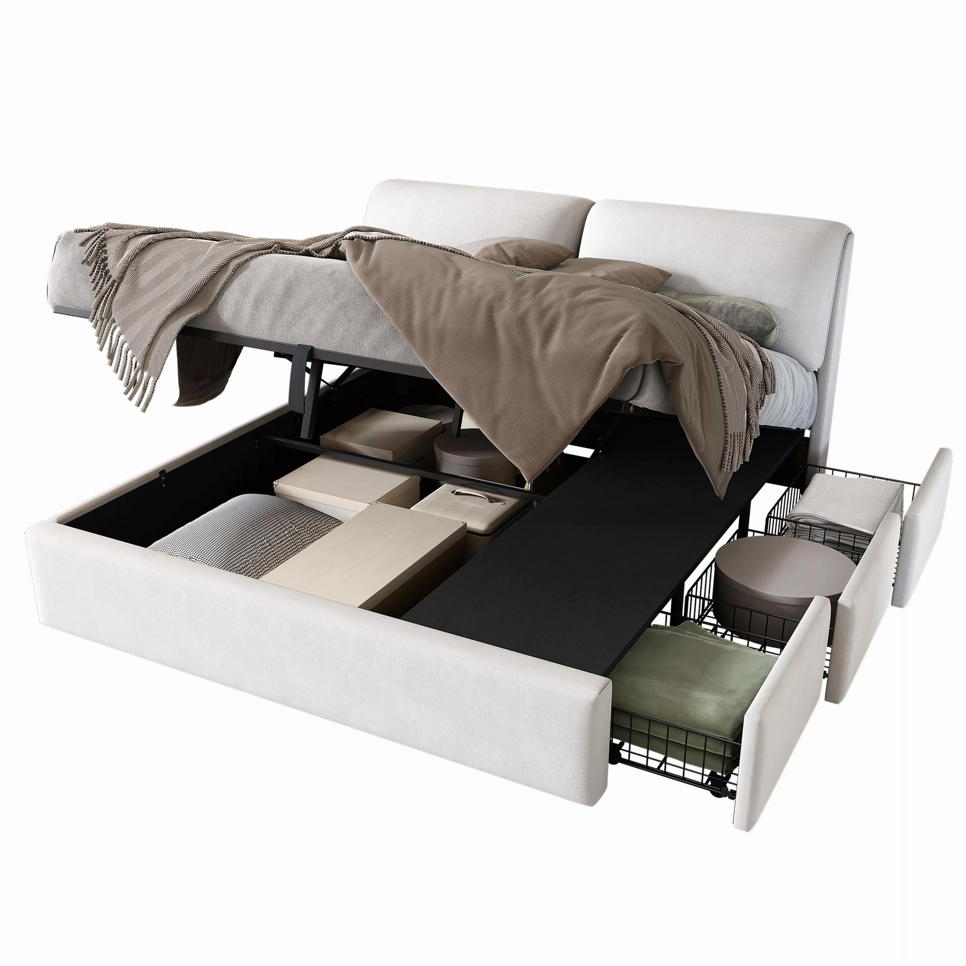 BlingBin Polsterbett Hydraulisches Bett, Stauraumbett Doppelbett günstig online kaufen