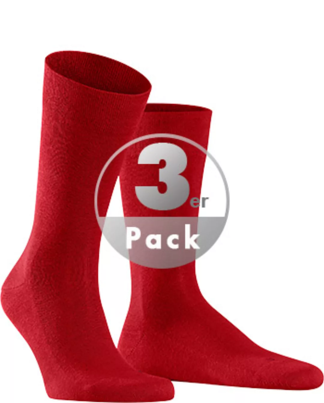 FALKE Sensitive London Herren Socken, 43-46, Rot, Uni, Baumwolle, 14616-822 günstig online kaufen