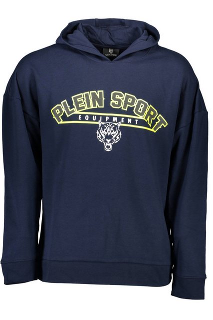 PLEIN SPORT Sweatshirt Blauer Herren Kapuzenpullover mit Kontrasten und günstig online kaufen