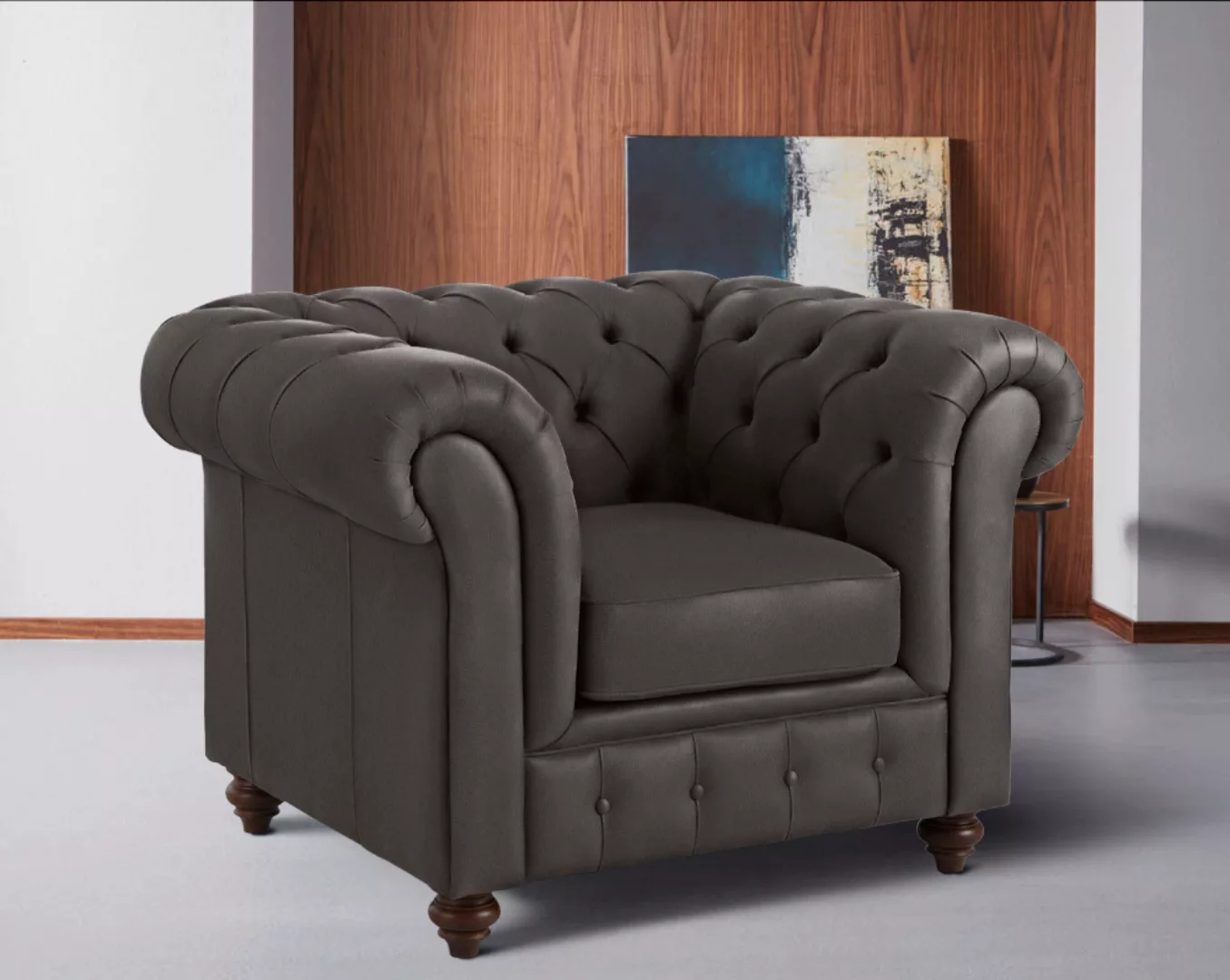 Home affaire Sessel "Chesterfield B/T/H: 105/69/74 cm", mit hochwertiger Kn günstig online kaufen