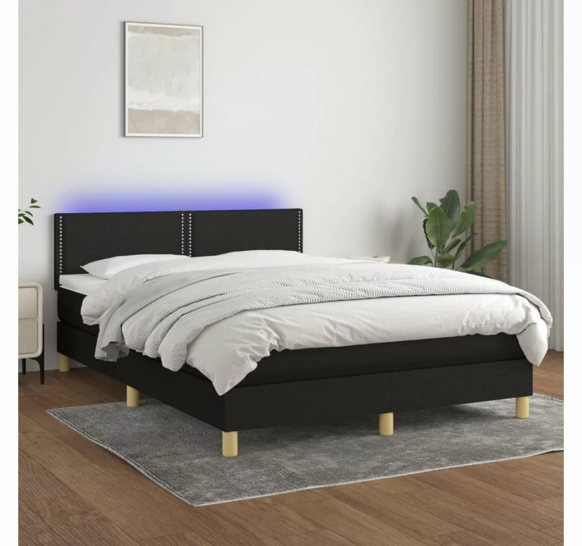 vidaXL Boxspringbett Bett Boxspringbett komplett mit Matratze & LED Stoff ( günstig online kaufen