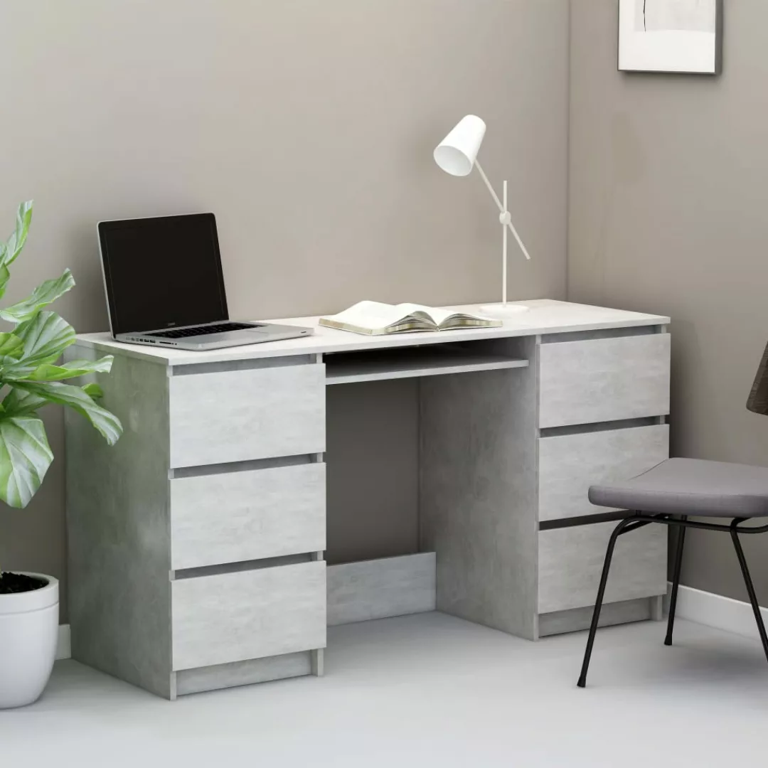 Schreibtisch Betongrau 140×50×77 Cm Spanplatte günstig online kaufen