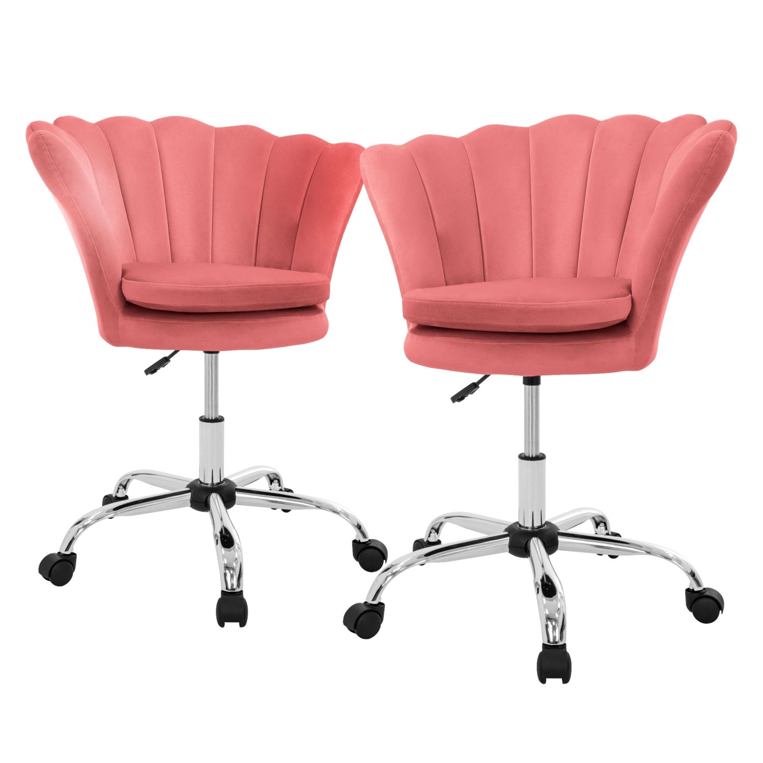 ML-Design Drehstuhl 2Er Set aus Samt Rosa Höhenverstellbar 360 Grad günstig online kaufen