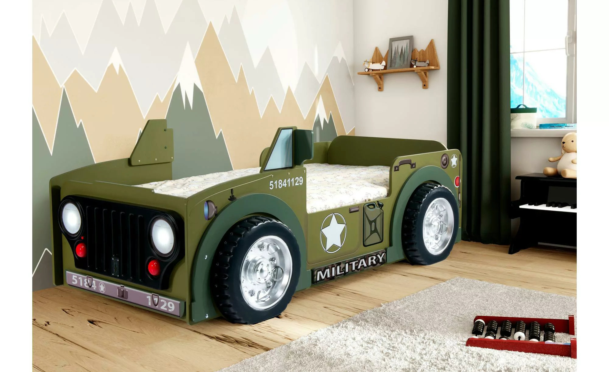 Autobett ¦ grün ¦ Maße (cm): B: 116 H: 80 Kindermöbel > Kinderbetten - Höff günstig online kaufen
