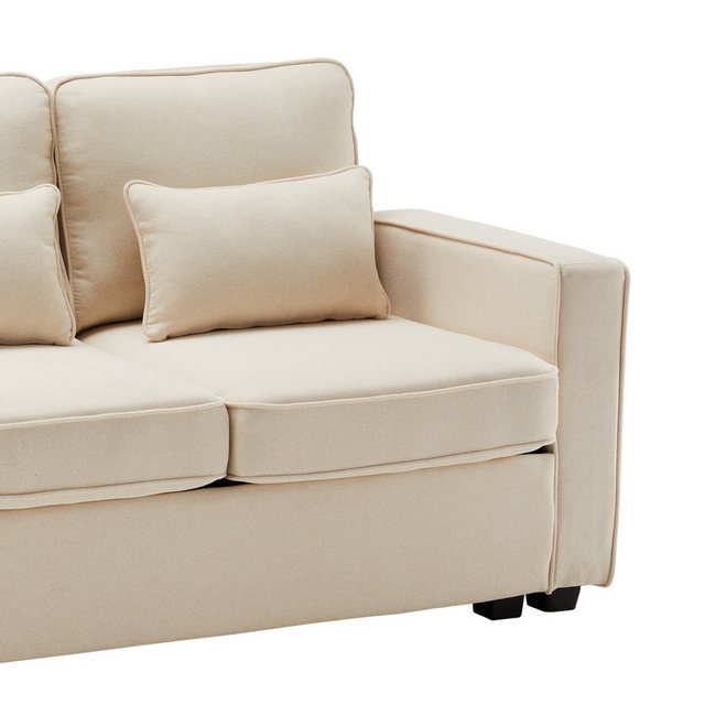 REDOM Sofa Schlafsofa, 4-Sitzer-Sofa aus Leinenstoff, Viersitzer-Sofa mit A günstig online kaufen