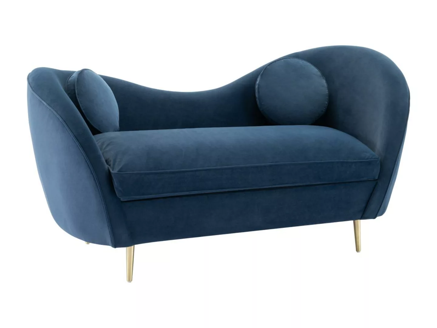 Sofa 2-Sitzer - Samt - Blau - ORMARA günstig online kaufen