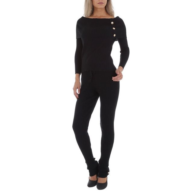 Ital-Design Jumpsuit Damen Freizeit Stretch Zweiteiler in Schwarz günstig online kaufen