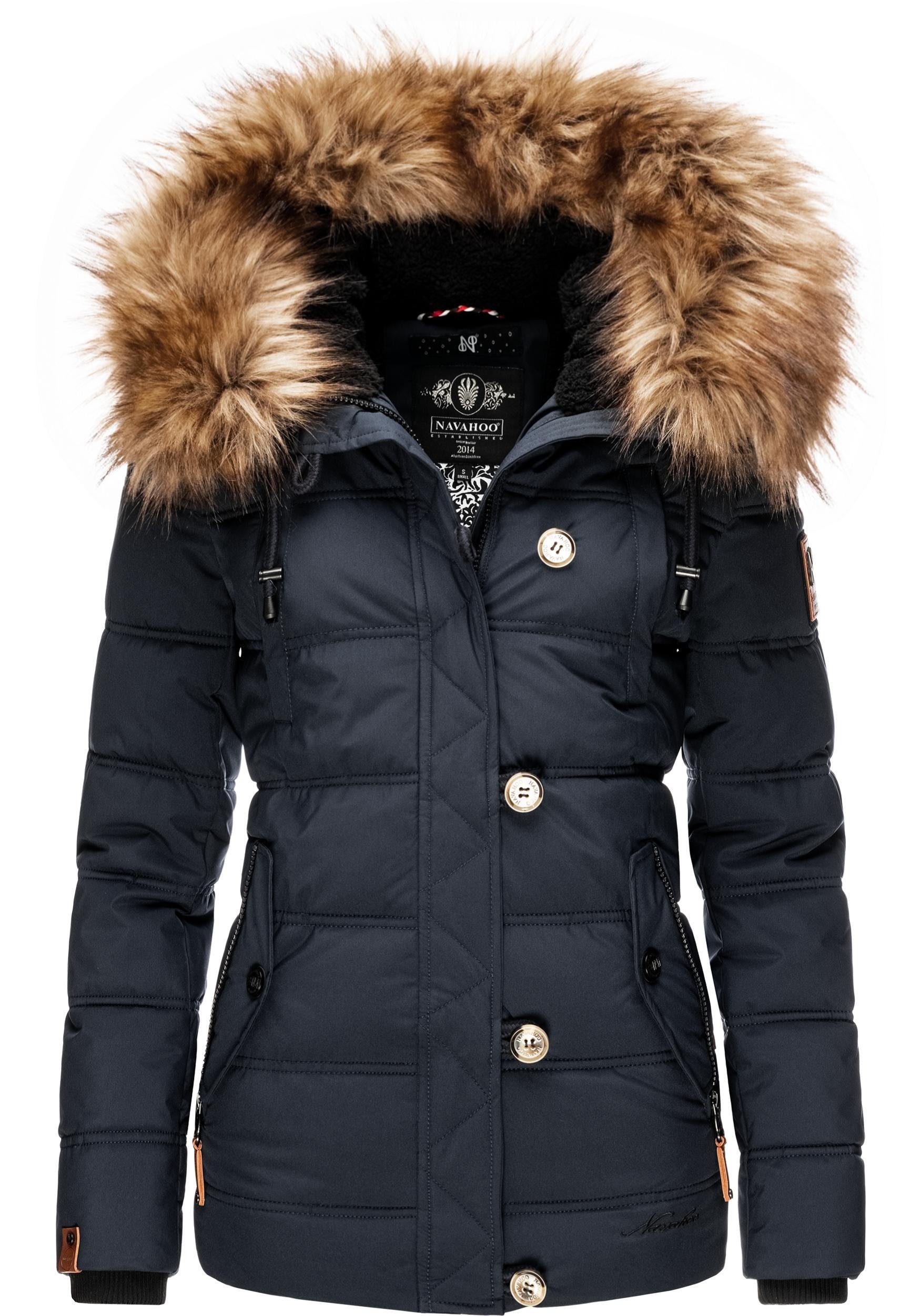 Navahoo Winterjacke "Zoja", mit Kapuze, stylische Steppjacke mit Kunstpelz günstig online kaufen