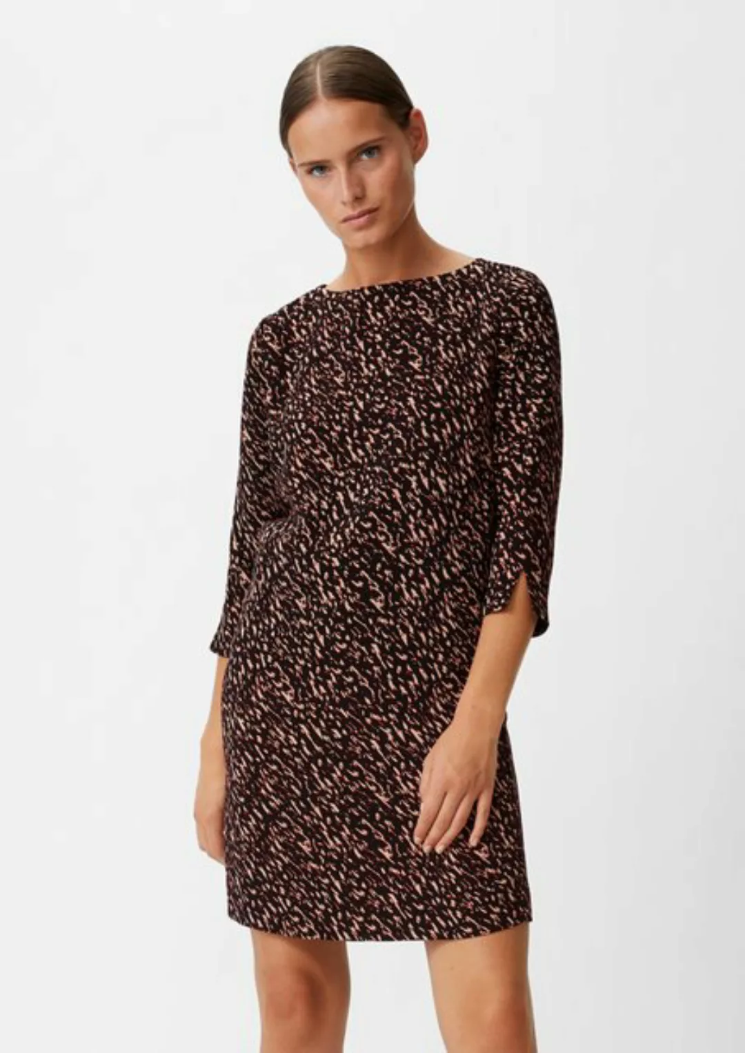 Comma Minikleid Crêpe-Kleid mit Allover-Print günstig online kaufen