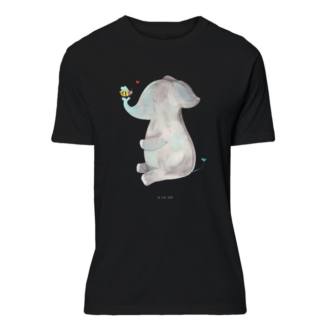 Mr. & Mrs. Panda T-Shirt Elefant & Biene - Schwarz - Geschenk, T-Shirt mit günstig online kaufen