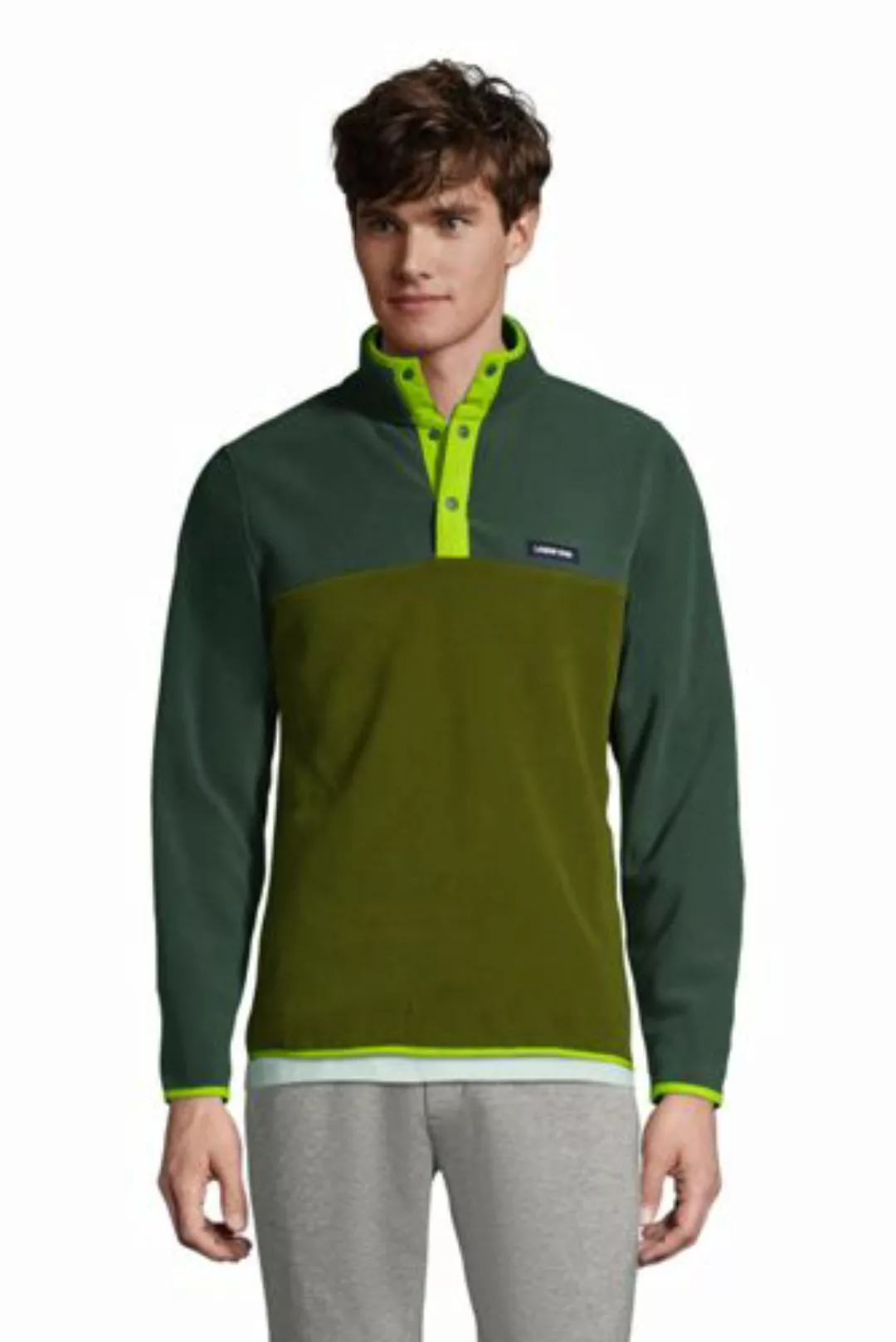 Leichter Fleece-Pullover für große Herren, Herren, Größe: XXL Tall, Grün, b günstig online kaufen