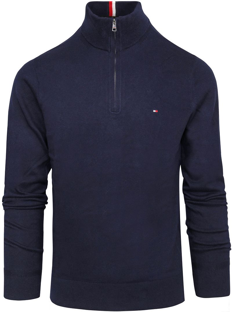 Tommy Hilfiger Half Zip Pullover Navy - Größe M günstig online kaufen