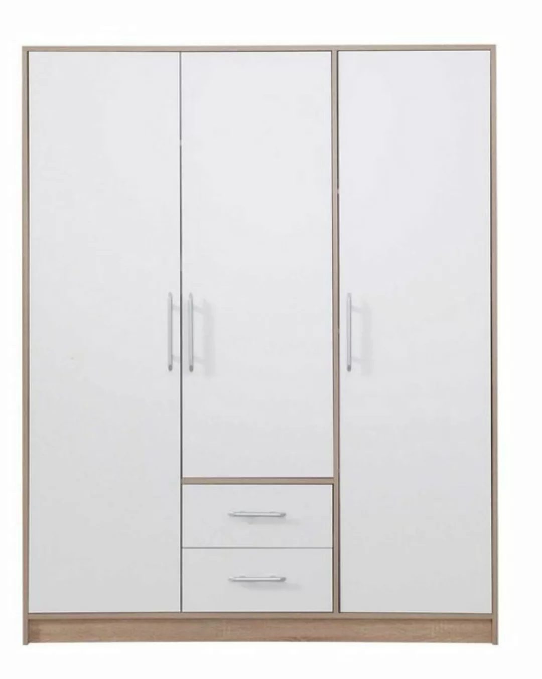 Feldmann-Wohnen Kleiderschrank Smart (1-St) 150x56x190cm Sonoma Eiche weiß günstig online kaufen