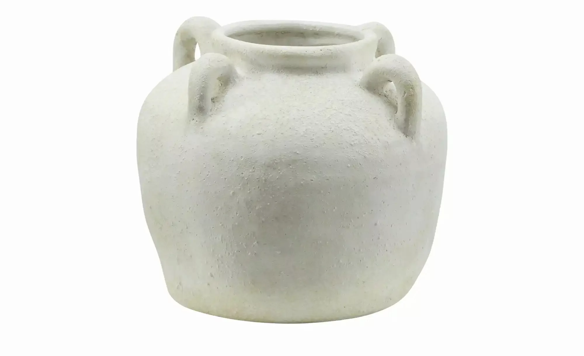 HOME STORY Deko Vase ¦ weiß ¦ Steingut ¦ Maße (cm): H: 16,5  Ø: 19 Accessoi günstig online kaufen