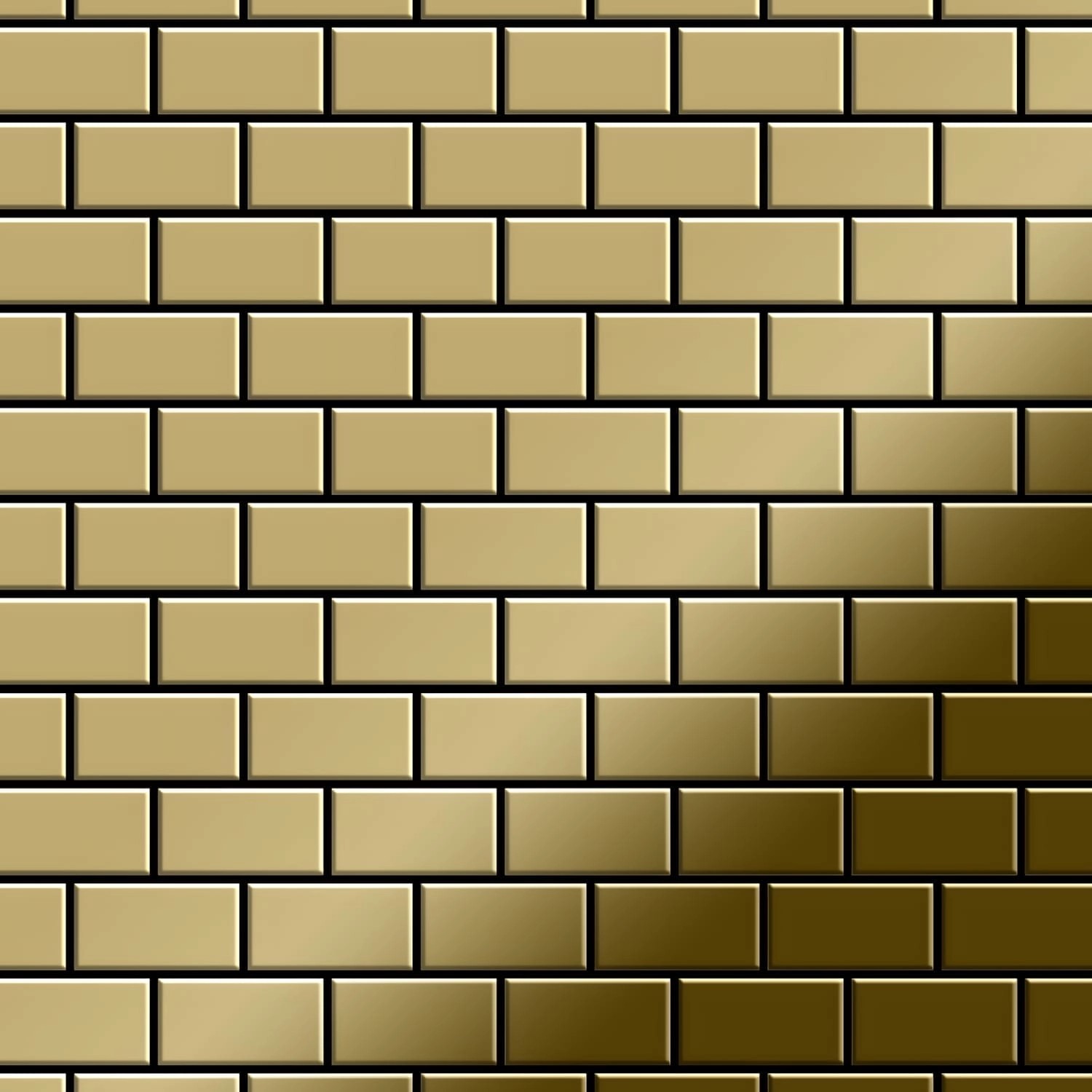 ALLOY Mosaik Fliese Massiv Metall Titan Hochglänzend Gold 1,6mm Stark House günstig online kaufen