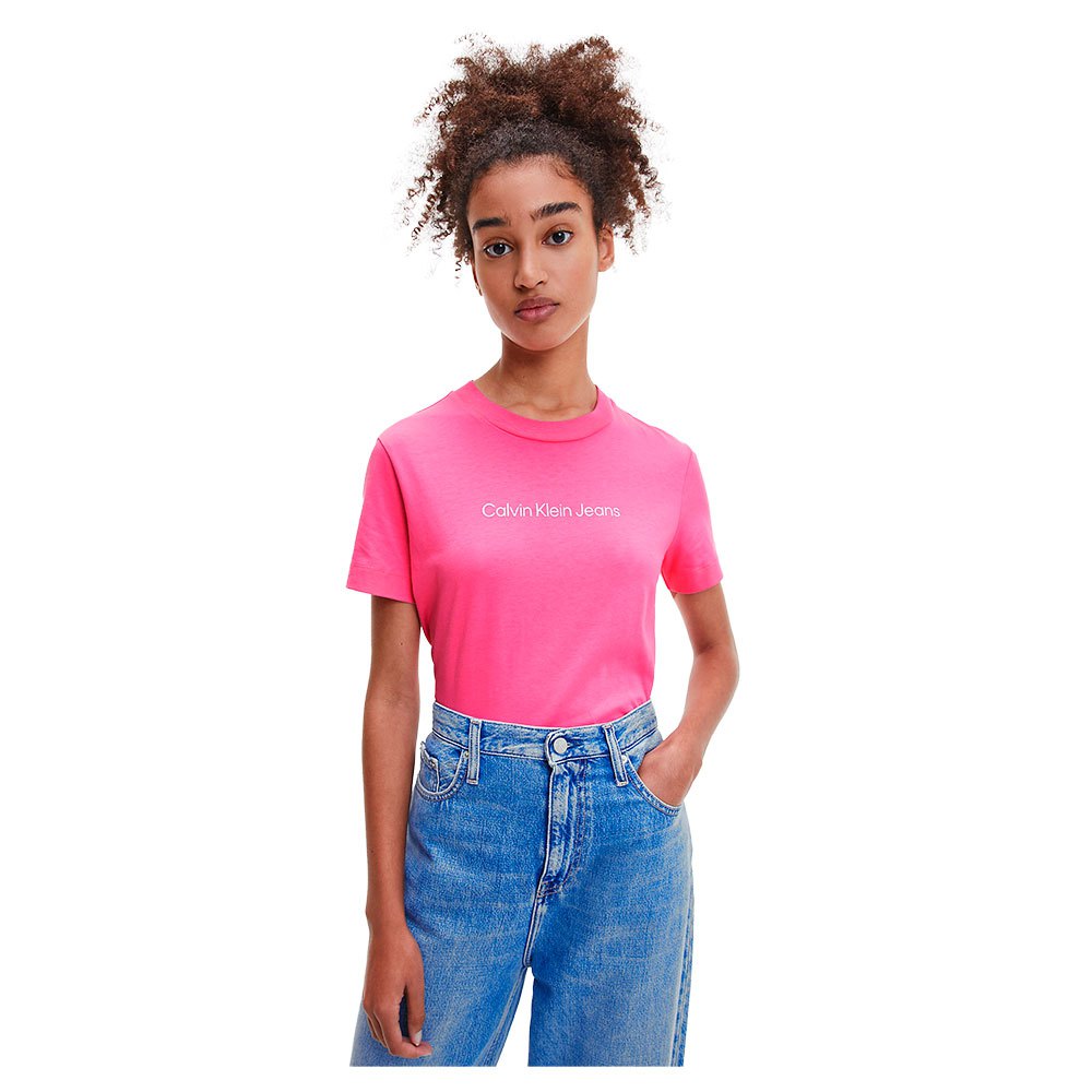 Calvin Klein Jeans Shrunken Institutional Kurzärmeliges T-shirt L Lipstick günstig online kaufen