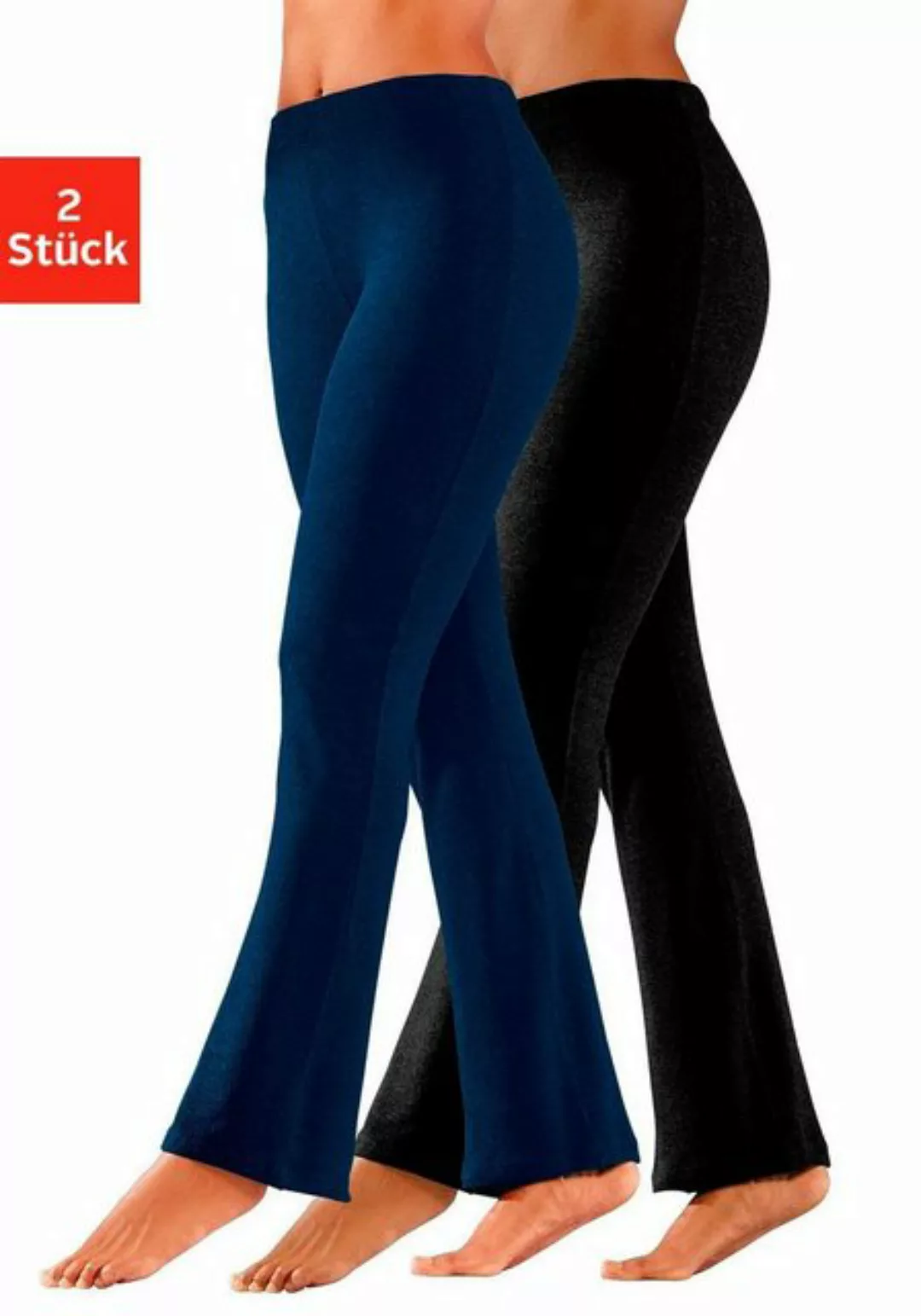 Vivance active Jazzpants, (2er-Pack), mit leicht ausgestelltem Bein, Lounge günstig online kaufen