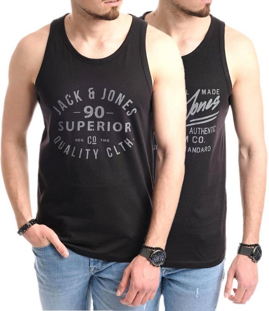 Jack & Jones Tanktop Bedrucktes Shirt aus Baumwolle (2er-Pack) mit Print günstig online kaufen