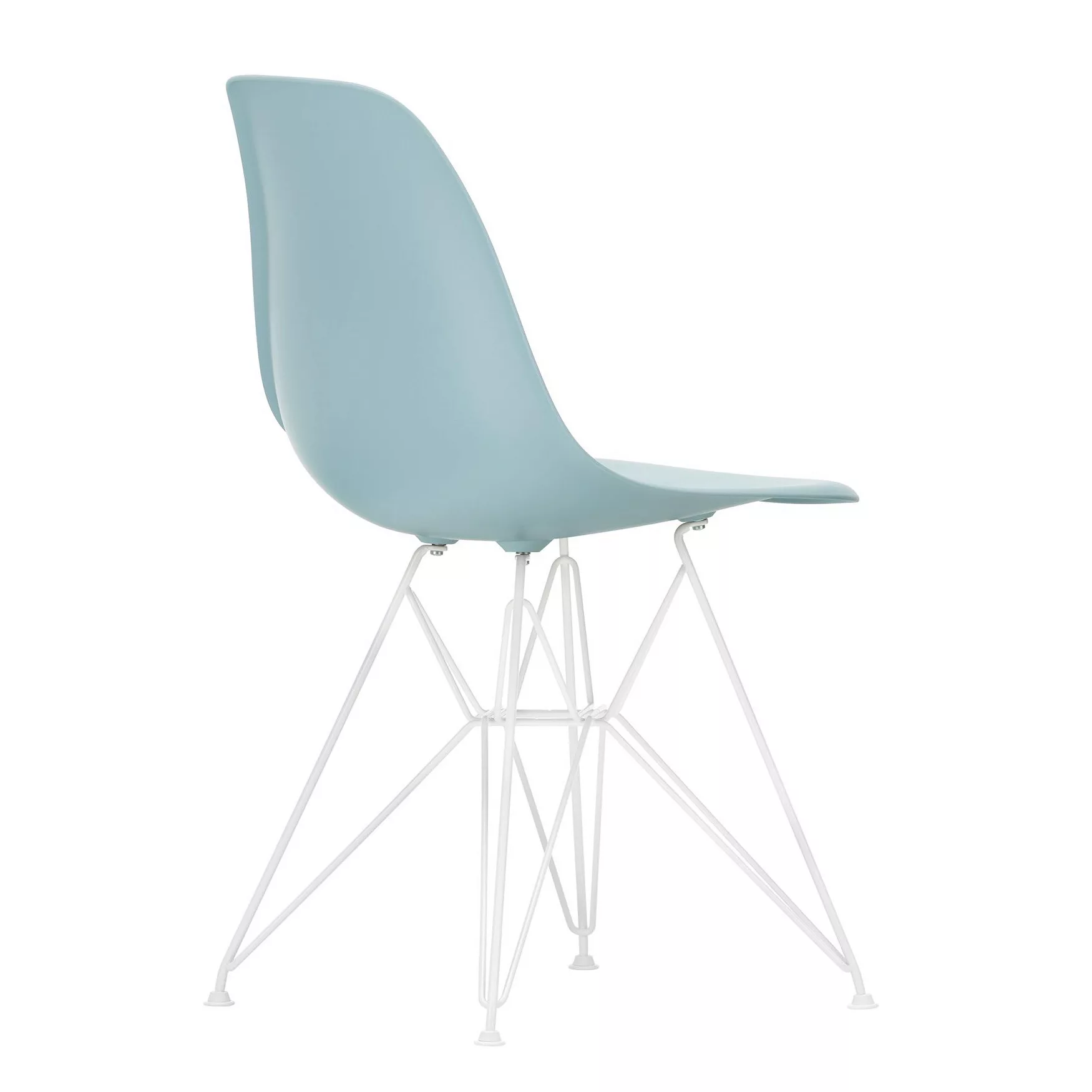 Vitra - Eames Plastic Side Chair DSR Gestell weiß - eisgrau/Sitzschale Poly günstig online kaufen
