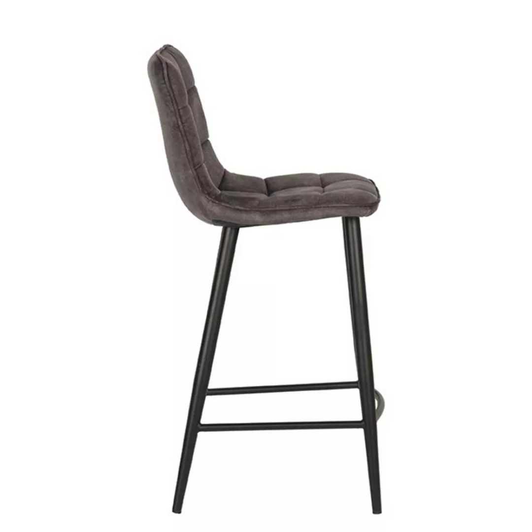 Barhocker in Anthrazit gepolsterter Rückenlehne (2er Set) günstig online kaufen
