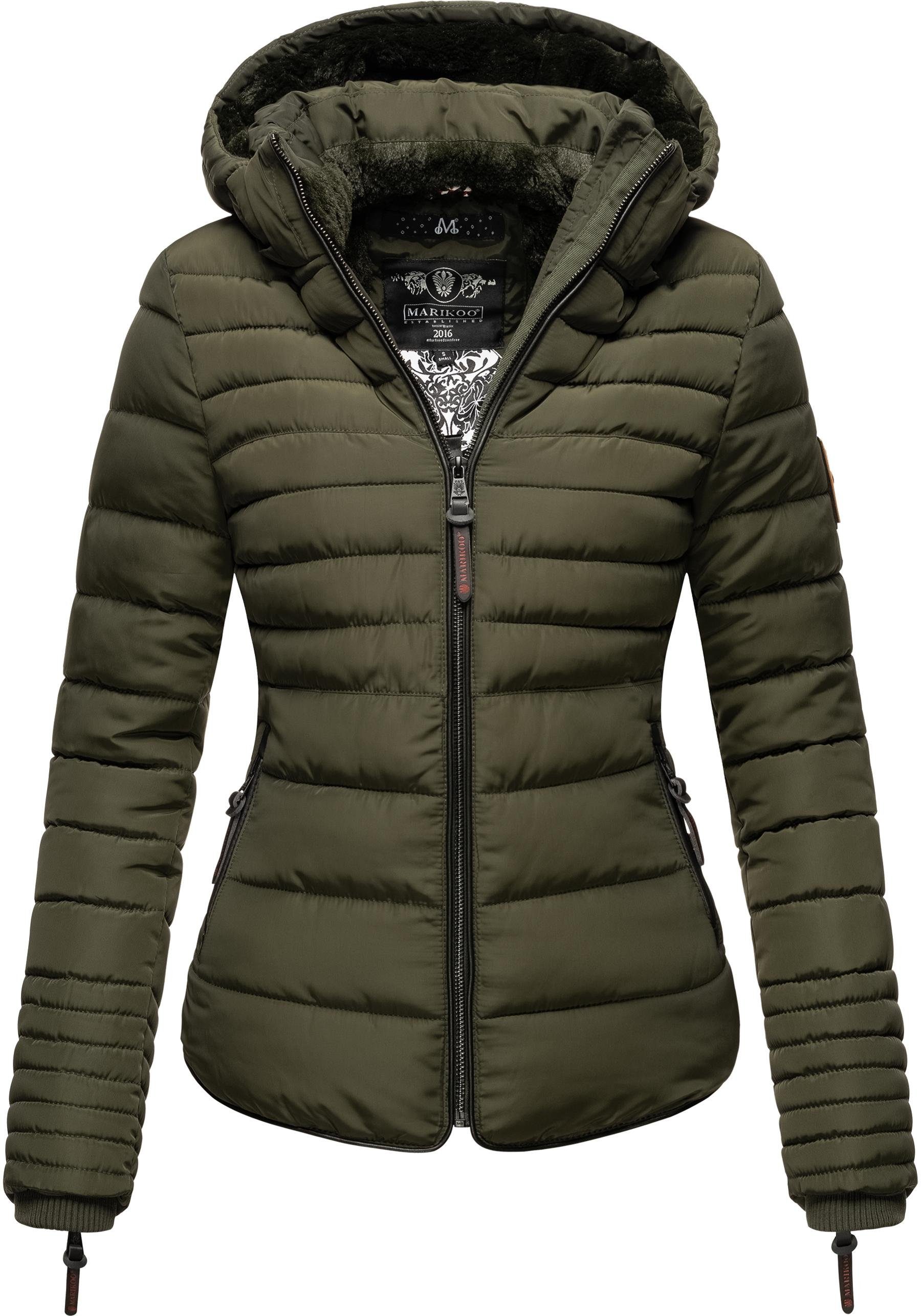Marikoo Winterjacke "Amber", mit Kapuze, stylische Steppjacke mit Teddyfutt günstig online kaufen