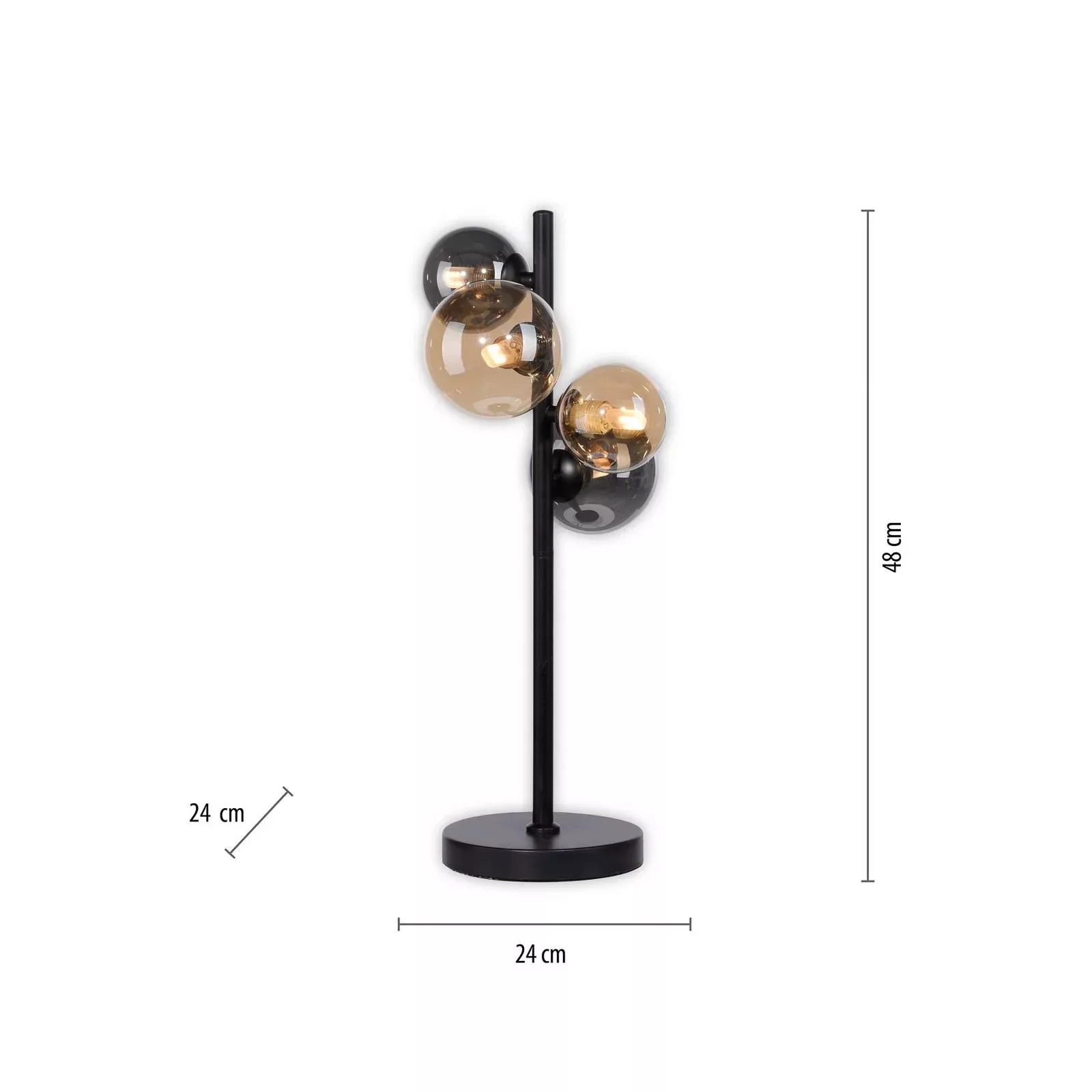 LED Tischleuchte Popsicle in Schwarz-transparent und Gold 4x 3W 1200lm G9 4 günstig online kaufen