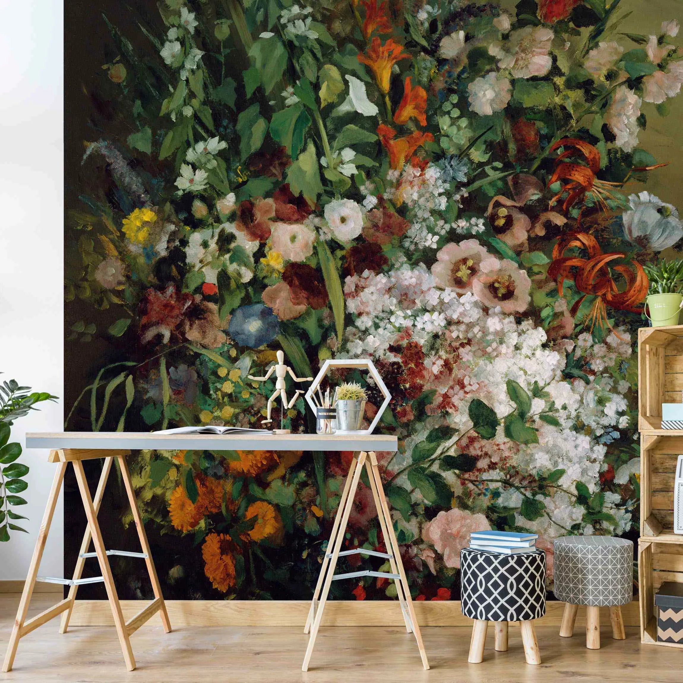 Fototapete Gustave Courbet - Blumenstrauß in Vase günstig online kaufen