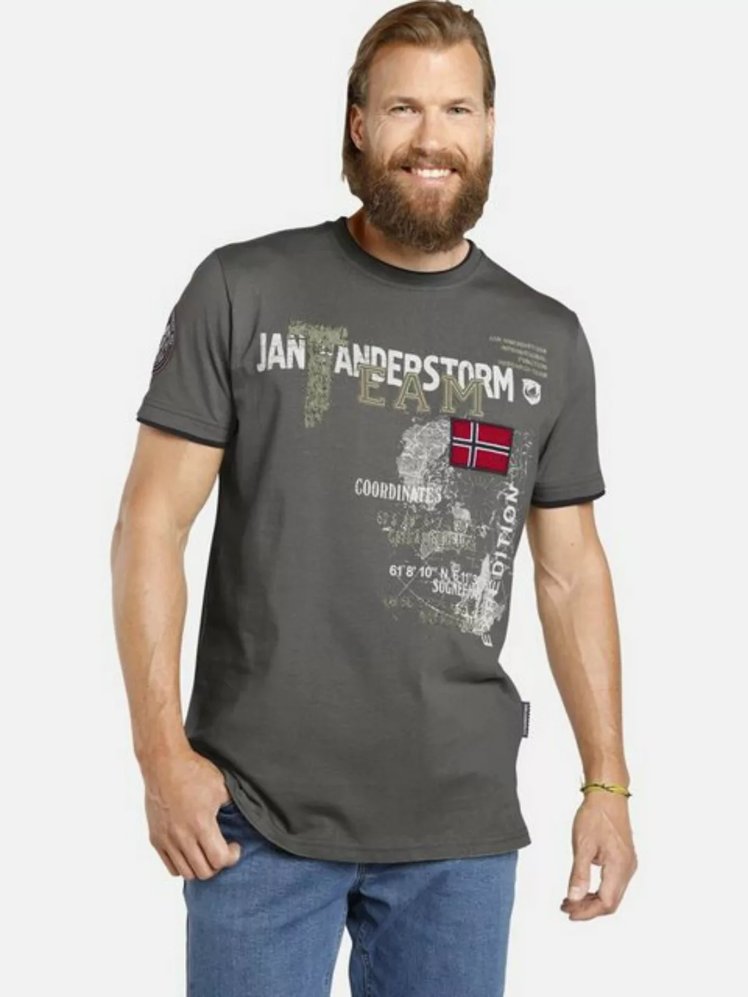 Jan Vanderstorm T-Shirt SÖLVE aus robustem Baumwolljersey günstig online kaufen