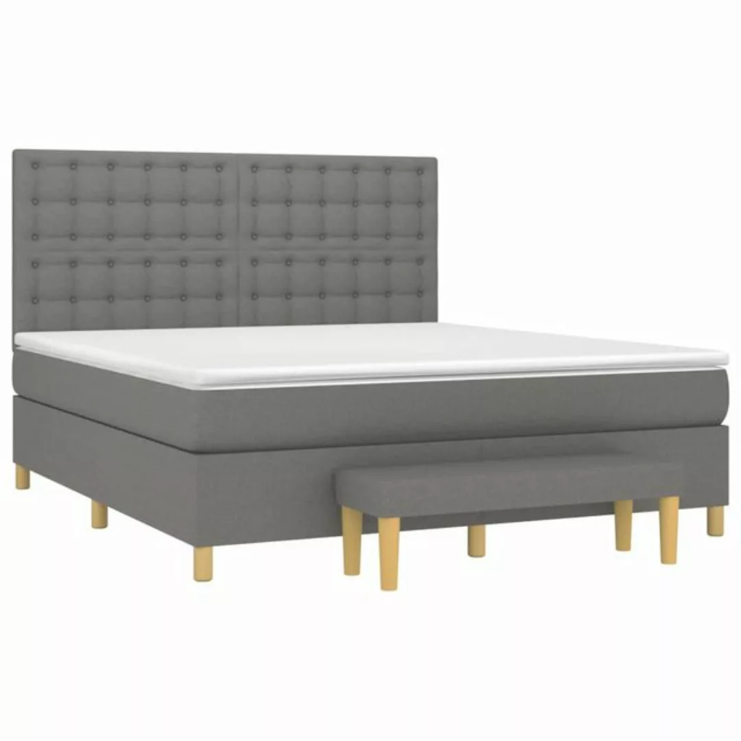 vidaXL Boxspringbett Boxspringbett mit Matratze Schwarz 160x200 cm Stoff Be günstig online kaufen