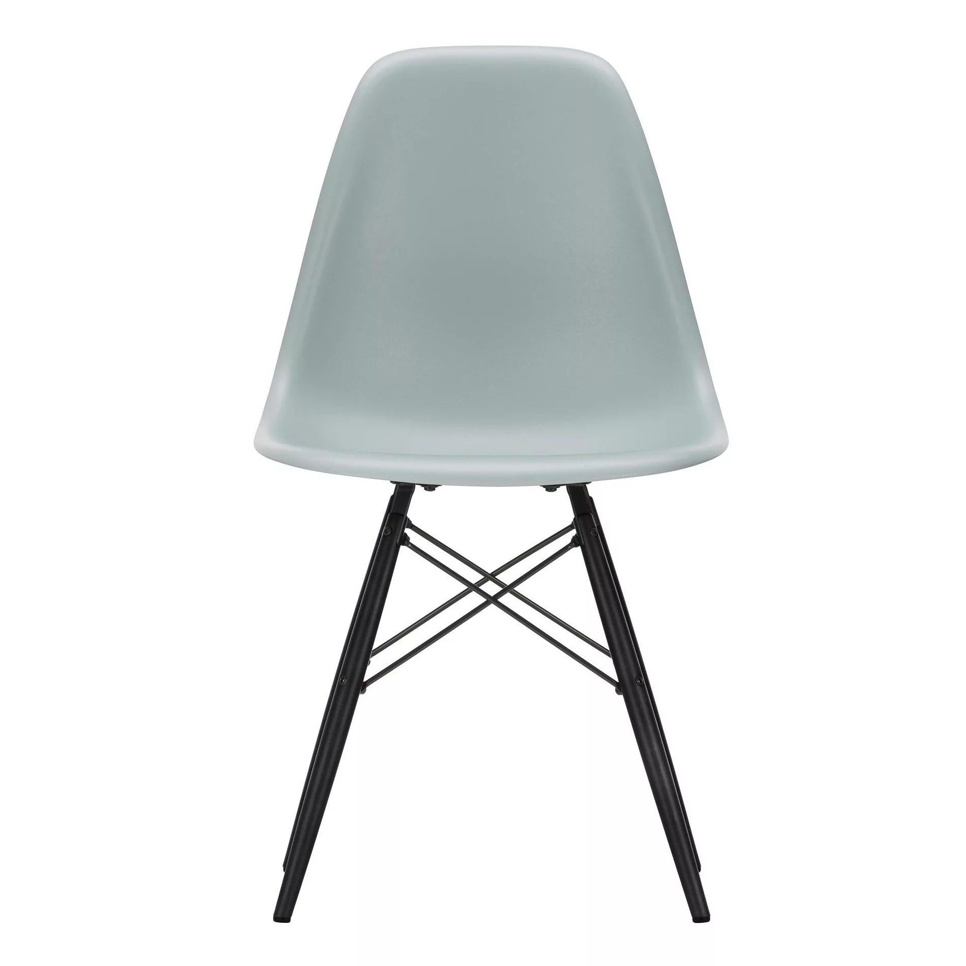 Vitra - Eames Plastic Side Chair DSW Gestell Ahorn schwarz - hellgrau/Sitzs günstig online kaufen