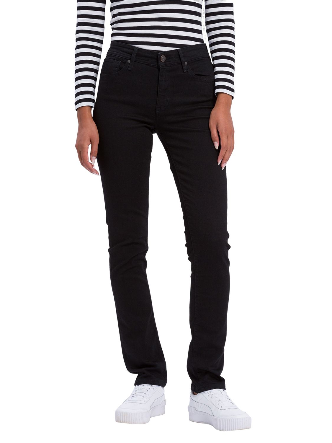 Cross Jeans Damen Jeans Anya - Slim Fit - Schwarz - Black günstig online kaufen