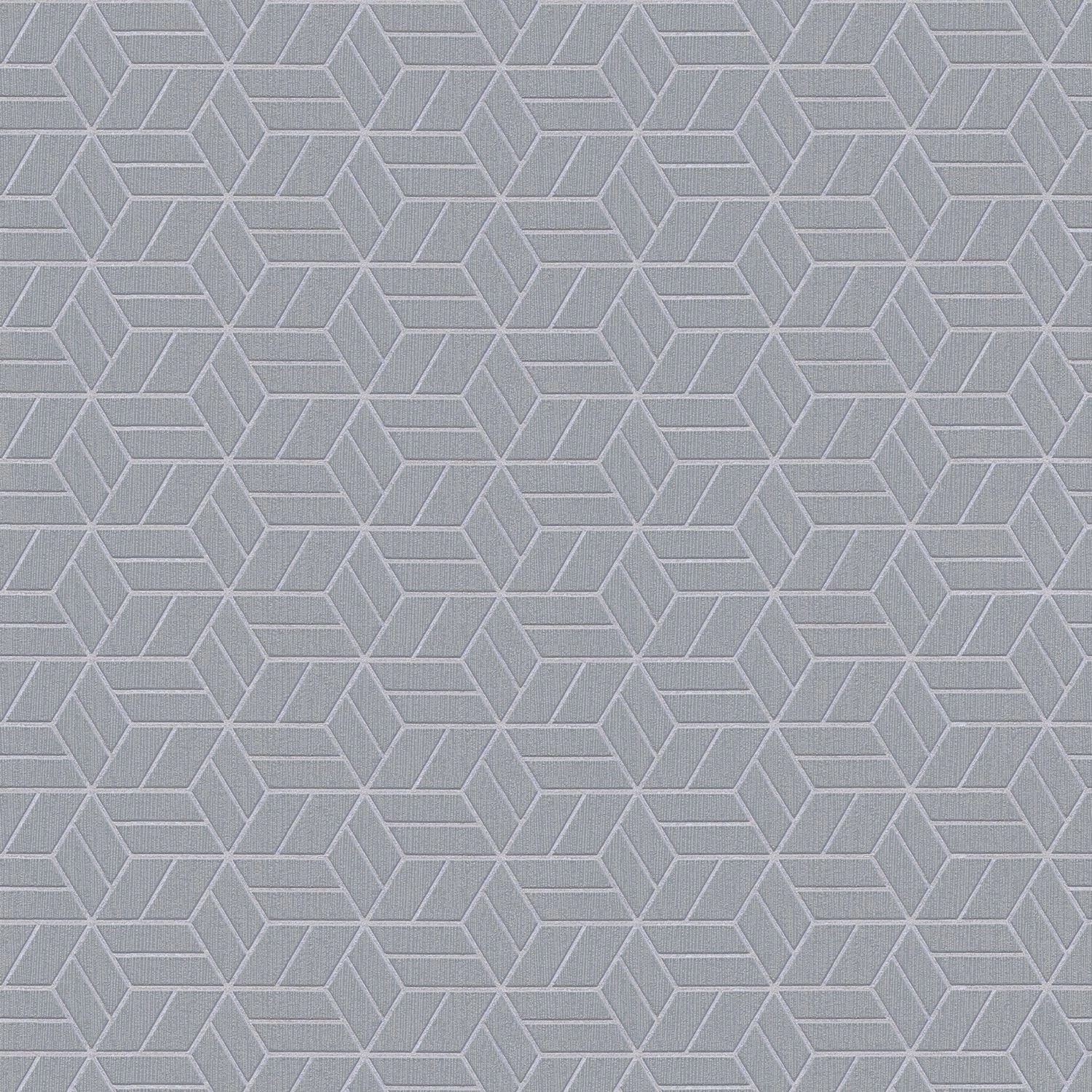 PROFHOME 369204-GU Grafik Tapete Geometrisch glänzend Grau Silber 0,53 m x günstig online kaufen