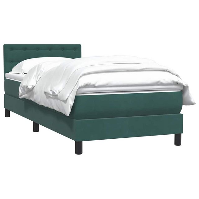 vidaXL Bett Boxspringbett mit Matratze Dunkelgrün 100x210 cm Samt günstig online kaufen