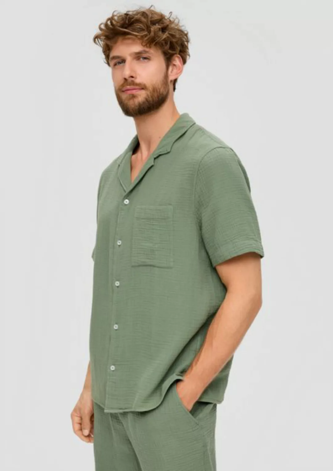 s.Oliver Kurzarmhemd Luftiges Resorthemd aus Musselin Garment Dye günstig online kaufen