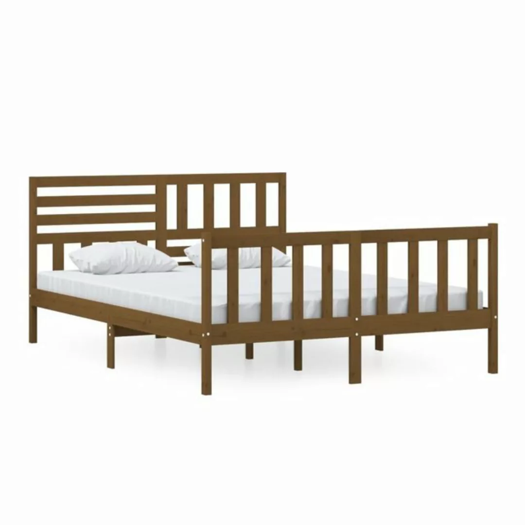 furnicato Bett Massivholzbett Honigbraun 150x200 cm günstig online kaufen