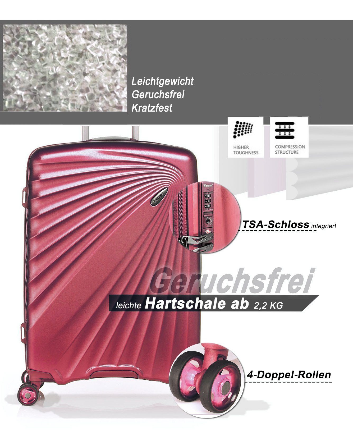 Verage Hartschalen-Trolley Kinetic Reisekoffer, 4 Rollen, günstig online kaufen