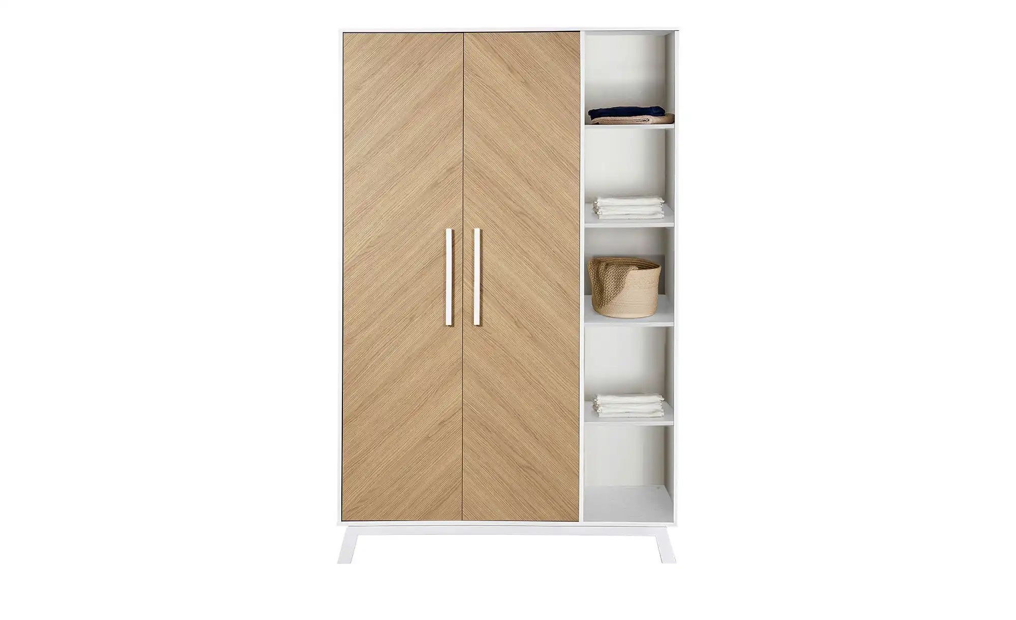 Kleiderschrank  Vince Fishbone White ¦ holzfarben ¦ Maße (cm): B: 135 H: 19 günstig online kaufen