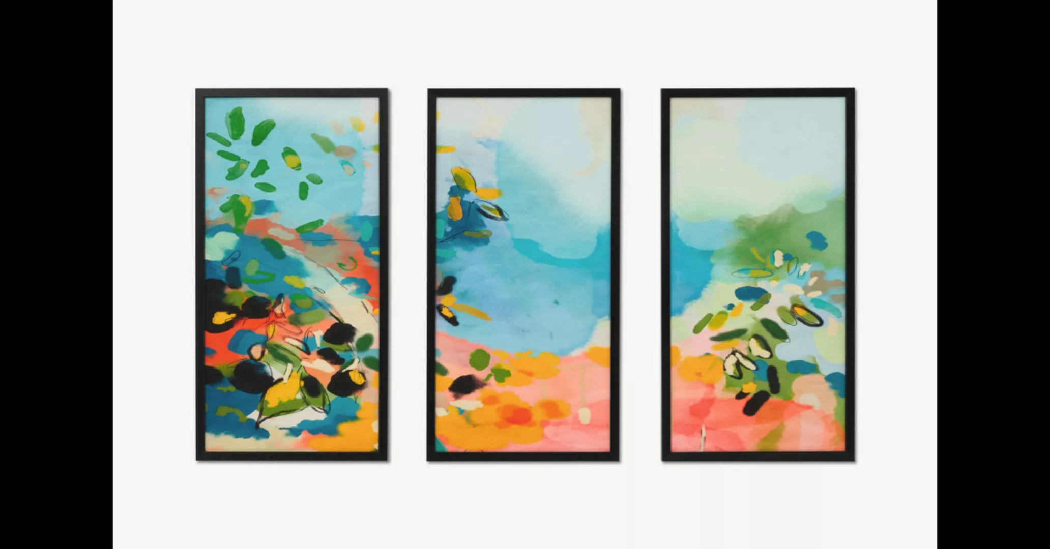 Ana Rut Bre 'Garden with Sea View' 3 x gerahmte Kunstdrucke, 30 x 60cm - MA günstig online kaufen