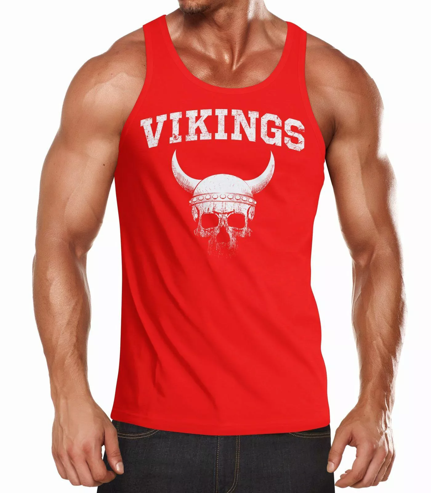 Neverless Tanktop Herren Tank-Top Wikinger-Helm Skull günstig online kaufen